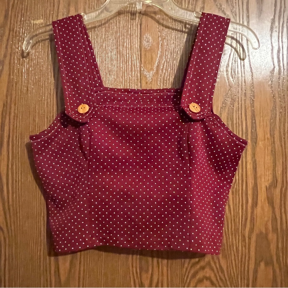 ✨3/$20✨Handmade Red and White Polka Dot Crop Top